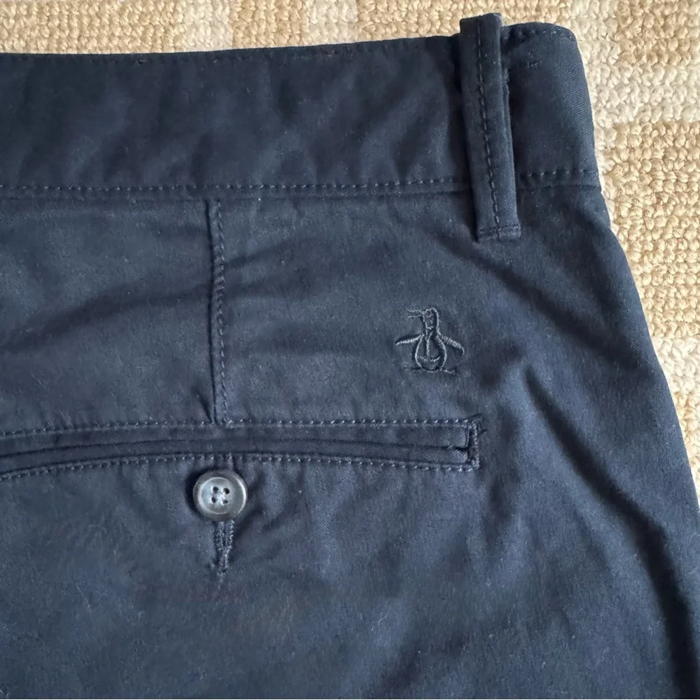 Original Penguin P55 Stretch Slim Fit Pants Business Casual Navy Blue 34x32